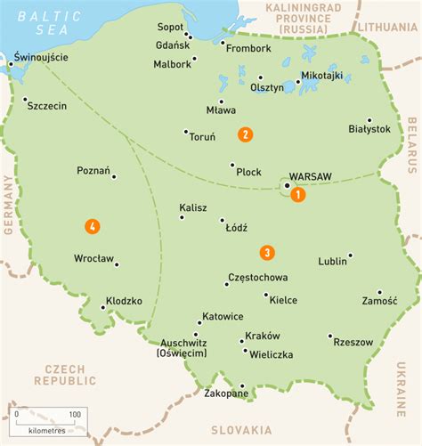خريطة بولندا السياحية بالعربي